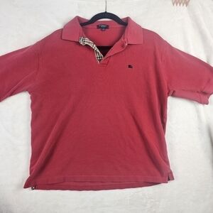 Burberry London Polo XL Red vintage Luxury Plaid preppy